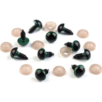 Oči s pojistkou Ø12 mm, malé, 3 zelená jedle