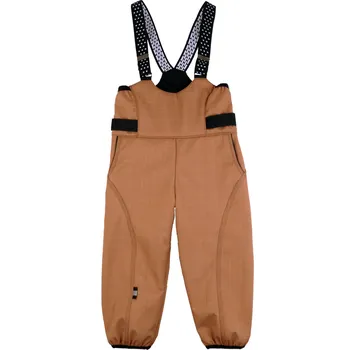 Dívčí kalhoty hnědé softshellové kalhoty s laclem