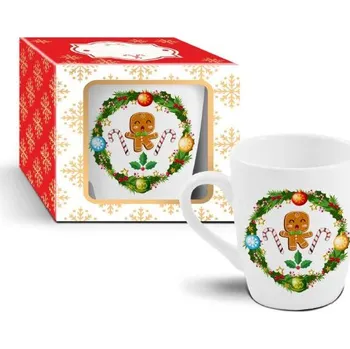 Vánoční dekorace hrnek 340ml PERNÍČEK vánoční, DB, keramika
