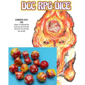 Hrací kostka Goodman Games DCC RPG Dice Set Elemental Dice Fire