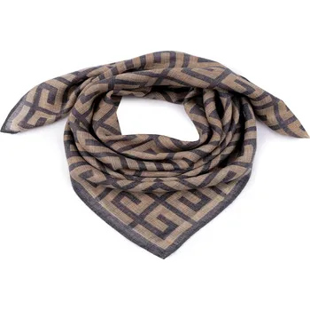 Šátek Šátek 65x65 cm, malé, 2 modrá jeans béžová světlá