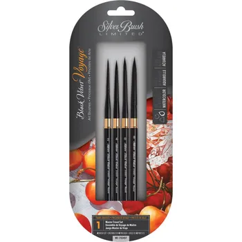 Umělecký štětec Cestovní štětce Silver Brush Black Velvet, Voyage - sada 4 ks