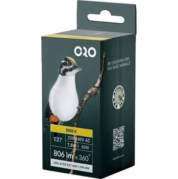 Žárovka ORO-ATOS-E27-A60-7,5W-WW