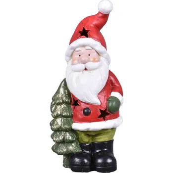 Vánoční dekorace Nohel Garden Santa vánoční se stromkem LED keramický 12x10x28cm