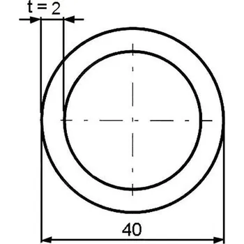 Stavební profil Trubka konstrukční 40×2 mm – 6 m