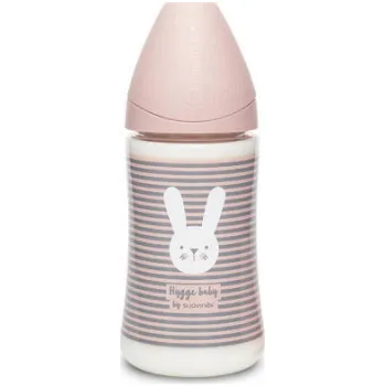 Kojenecká láhev Suavinex PREMIUM LÁHEV 270 ml SILIKON 3P HYGGE KRÁLÍK l RŮŽOVÁ Varianta: PREMIUM LÁHEV 270 ml 3P HYGGE KRÁLÍK - ZELENÁ