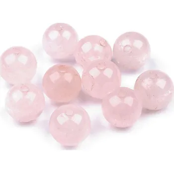 Korálek Růženín, minerální korálky Ø8 mm, střední, 1 růženín