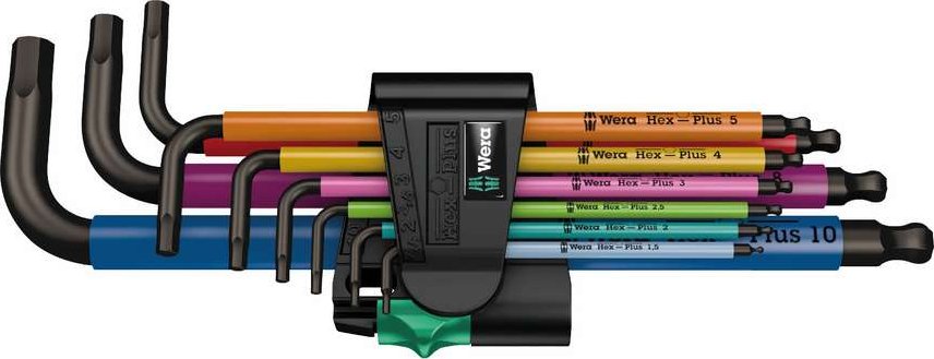 Zástrčné klíče Wera inbus 950/9 Hex-Plus Multicolour 1 SB, BlackLaser (Sada 9 dílů 1,5-10mm) 073593