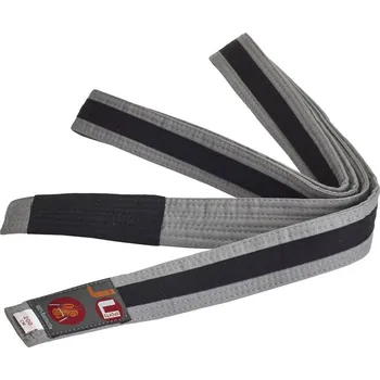 Bojový sport JU-SPORTS BRAZILIAN JIU JITSU dětský pás šedo-černá Barva: BJJ šedá-černý pruh, Délka: 220