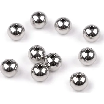 Náramek Korálky z nerezové oceli Ø10 mm, malé, platina