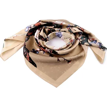 Šátek Saténový šátek 90x90 cm, malé, 1 béžová světlá