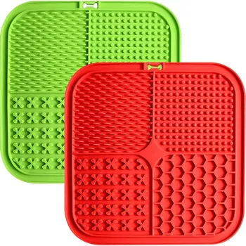 Pro psa VNT electronics s.r.o. Silikonová lízací podložka pro psa, 20 × 20 cm, červená/zelená - Zelená