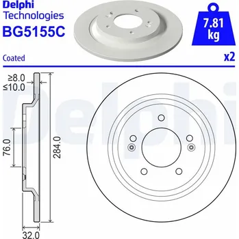 Brzdový kotouč Brzdový kotouč DELPHI BG5155C