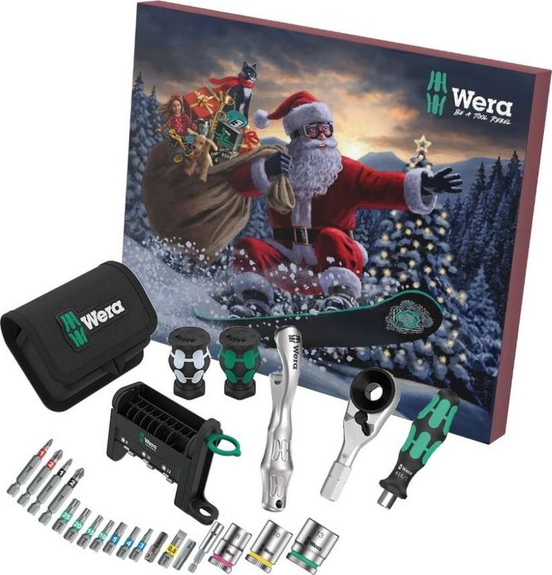 Adventní kalendář Wera 2024, Vánoční sada nářadí 25 dílů, 136609