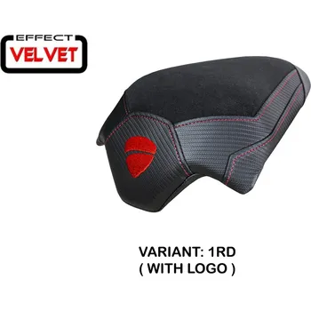 Moto sedlo TPZ Italia Potah sedla spolujezdce Ducati Streetfighter V4 (20-24) Areion Velvet model potah sedla: s logem 1RD (red)