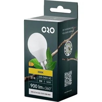 Žárovka ORO-E14-G45-TOTO-8W-DW