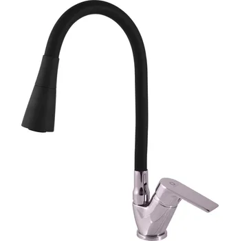 Vodovodní baterie RAV-SLEZÁK Slezák-RAV: Vodovodní baterie dřezová s flexibilním ramínkem se sprchou CO106.5/13 chrom/černá č. 1 flexi hadice 3/8''