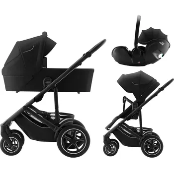Dětské zboží Britax Römer SET 3v1 kočárek Smile 5Z + hluboká korba + autosedačka Baby-Safe PRO Classic, Space Black