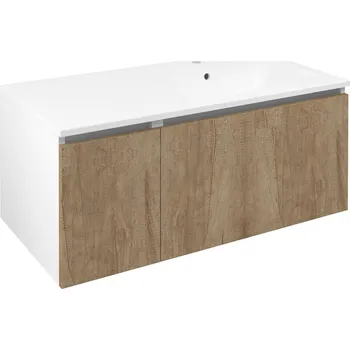 Nábytek Sapho Lorea Skříňka s umyvadlem 101x46x51,5cm (30+70 cm), pravá, dub alabama/bílá mat, LE070-2231-R-02