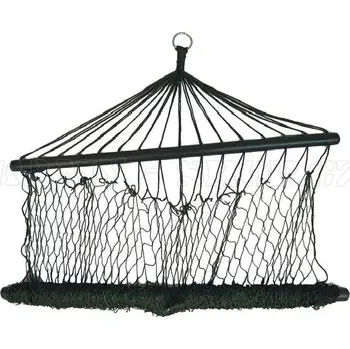 Houpací síť Síť houpací s tyčemi OLIV (Klasická pevná houpací síť, závěsná postel pro odpočinek a nocování venku.)