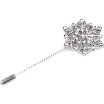 Brož Ozdobný špendlík vločka, malé, crystal