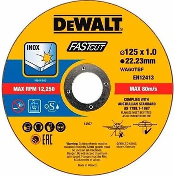 Řezný kotouč DeWalt DT20540 řezný kotouč 125*1*22,2mm, ocel, NEREZ
