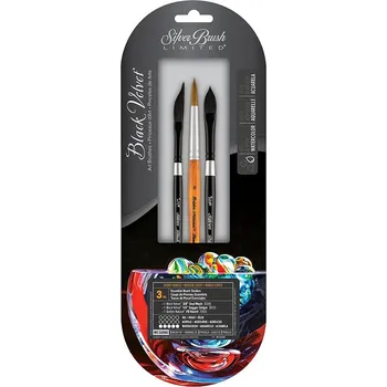 Umělecký štětec Sada štětců Silver Brush - Black Velvet & Golden Natural