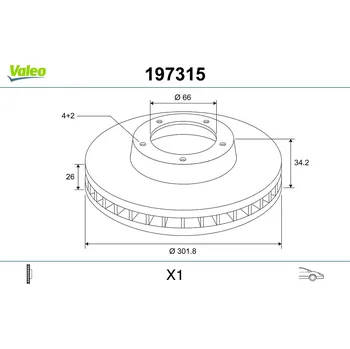 Brzdový kotouč Brzdový kotouč VALEO 197315