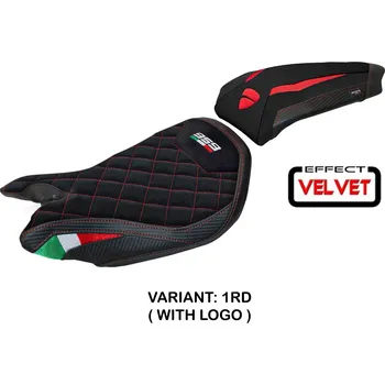 Moto sedlo TPZ Italia Potah sedla Ducati Panigale 959 (16-18) Girona velvet model potah sedla: s logem 1RD (red)