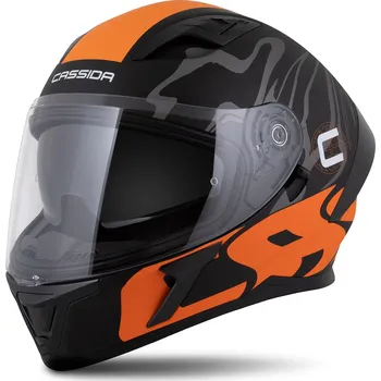 Helma na motorku Přilba Orbit Multivers, CASSIDA (černá matná/oranžová/šedá/bílá) 2026 (Velikost: XS (53 až 54 cm))