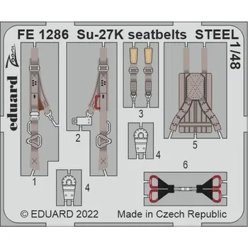Plastikový model Su-27K seatbelts STEEL 1/48 recommended for MINIBASE - Eduard FE1286