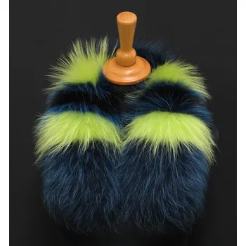 Špongr Kožešina lem / límec na kapuci z finského mývalovce MP16 MULTICOLOR PATCHWORK 60 cm