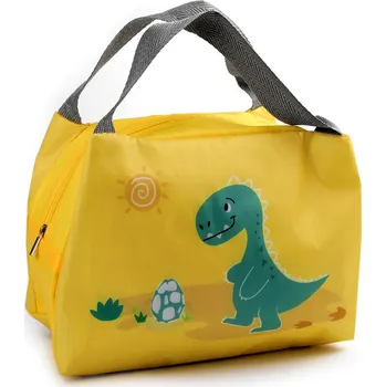 Termotaška skládací svačinová 17x21 cm, malé, 6 žlutá dinosaurus