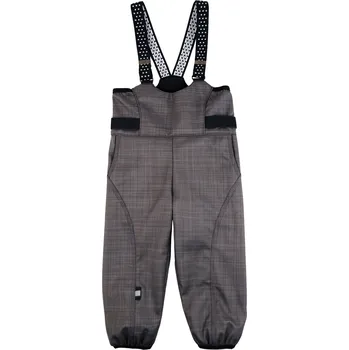 Dívčí kalhoty antracitové softshellové kalhoty s laclem