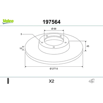 Brzdový kotouč Brzdový kotouč VALEO 197564