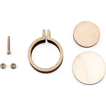 Mini dřevěný rámeček / přívěsek na vyšívání, malé, 1 (Ø24 mm) přírodní kruh