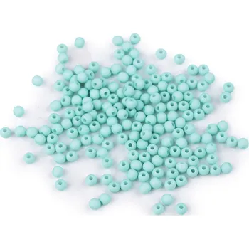 Dětské navlékací korálky Plastové korálky Color Ø4 mm, malé, 5 mint mat