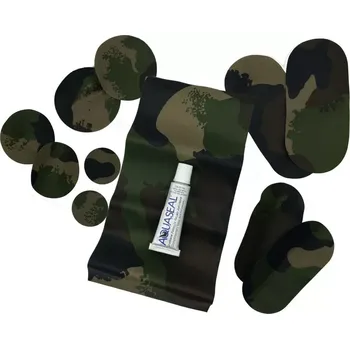 Příslušenství ke stanu Záplaty maskovací na opravu Gumotex Aquaseal (Sada 11 ks maskáčových záplat k opravě při poškození např. propíchnutí, natržení atd.. způsobené na pláštěnce, ochranném oděvu, samonafukovací matraci atd... )