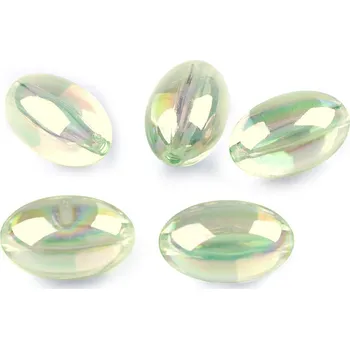 Dětské navlékací korálky Plastové korálky olivy 13x20 mm, malé, 4 žlutá světlá