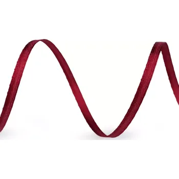 Ovčí rouno Atlasová stuha tenká - bordó