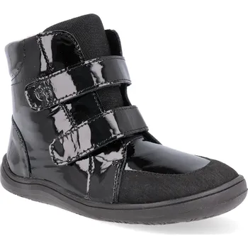 Dívčí zimní obuv Barefoot dětské zimní boty Baby Bare - Febo Winter Shiny Black černé Velikost: 26