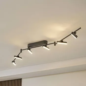 Lampička Lindby LED reflektor Eldrin, černý, 6 světel, světelný pásek - Stropní držák - délka 30 cm, šířka 8 cm, výška 4 cm černá LED 26,7 W celkem - Doprava zdarma