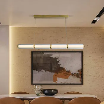 Searchlight Závěsné LED svítidlo Mod, mosazná barva, 3stupňové stmívání, ocel mosaz, průhledná, bílá LED 26 W celkem - Doprava zdarma