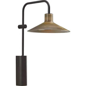 Lampička Nástěnné svítidlo Bover LED Platet A/02, černá/staromosazná barva - Nástěnný držák - výška 15 cm, šířka 5 cm; Ø stínidla 20 cm ebenově černá, starožitná mosaz 1 x 4,2 W LED - Doprava zdarma