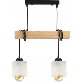 Svítidlo BERGE LED závěsné stropní svítidlo, dřevěný trám, 2xE27, Lustr Milk Cube LDB-K-2XE27/2XK006