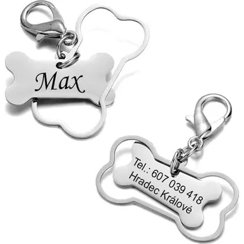psí známka Ocelová psí známka kost Double