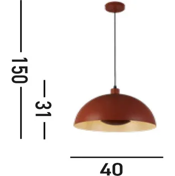 Searchlight Závěsné světlo Mars, tmavě oranžové, Ø 40 cm, ocel hnědo-oranžová 1 x 60 W - Doprava zdarma
