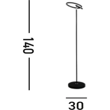Lampička Searchlight Stojací lampa Space LED, černá, kov LED 12 W celkem - Doprava zdarma