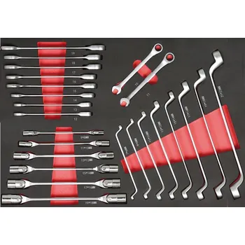 Sada nářadí Sada nářadí pro vozíky EXPERT, očkové, nástrčné a ráčnové klíče, chrom vanadium, 564 x 386 x 30 mm