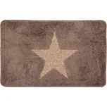Hnědá koupelnová předložka s hvězdou - 78*48*1 cm